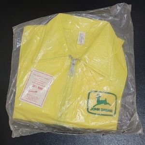 VTG 70s Louisville John Deere‎ Yellow Nylon Lightweight Jacket USA Womens Sz S